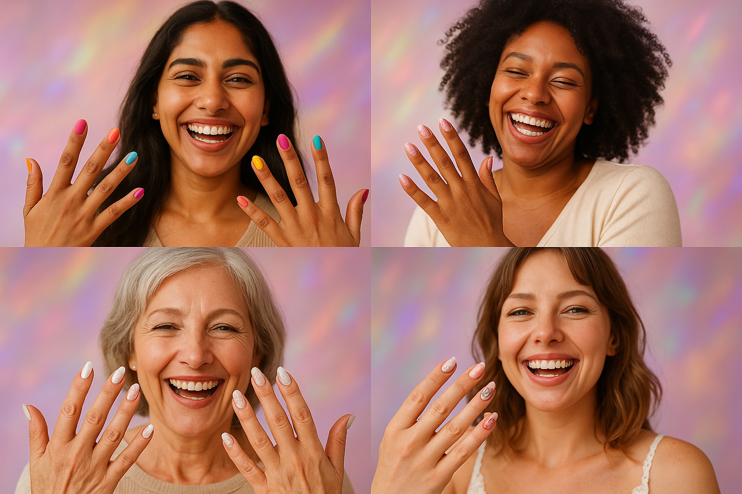 Happy Customers, Real Stories (Image: Smiling Customers)
Nothing inspires us more than seeing you glow. From everyday glam to wedding-ready sets, we love sharing the stories and smiles of our Nail Aurora family.