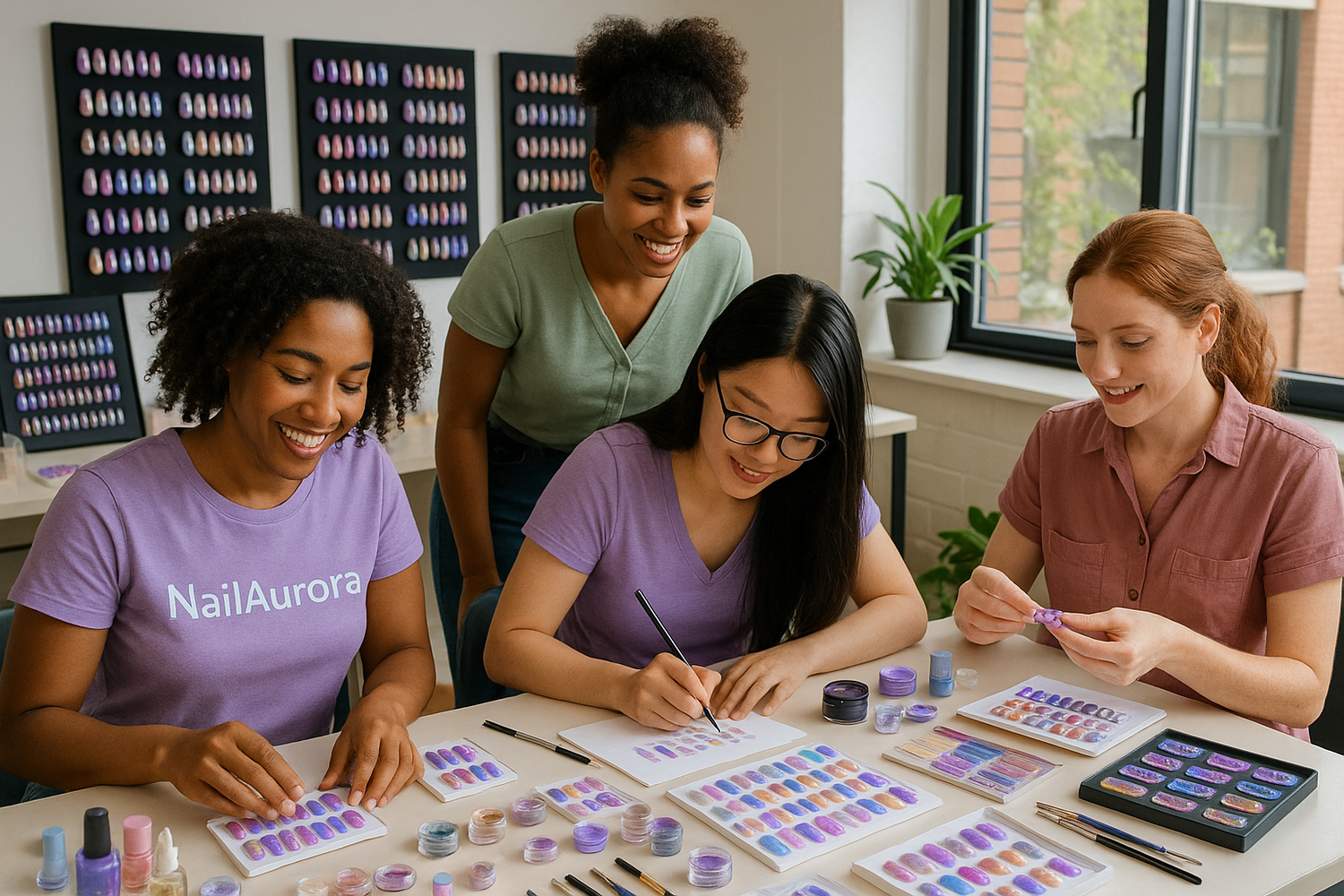 Team at Work
At Nail Aurora, we’re redefining self-care. Our mission is to offer press-on nails that don’t just look salon-fresh—they empower you to feel bold, beautiful, and unstoppable every day.